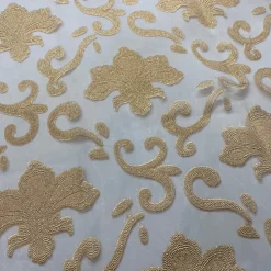 Fleur De Lis Table Runner in Champagne