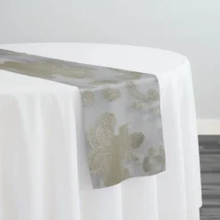 Fleur De Lis Table Runner in Ivory