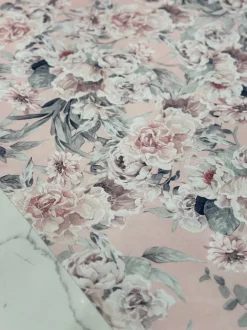 Floral Dusk (Poly Print) Table Linen in Blush