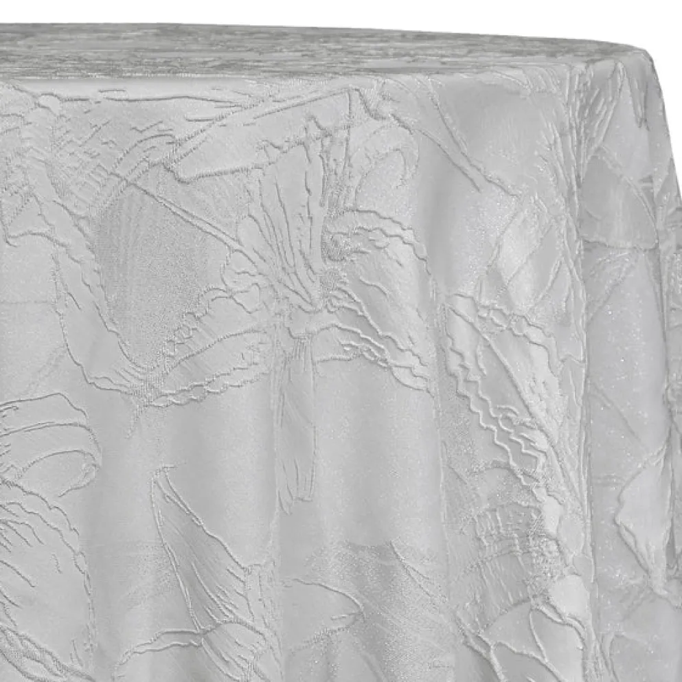 Floral Reef Jacquard Table Linen in White