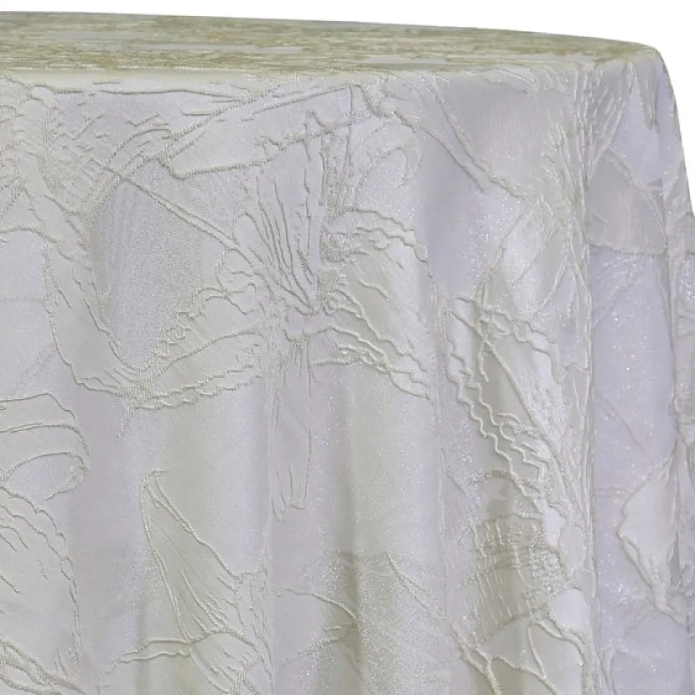Floral Reef Jacquard Table Linen in Ivory