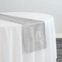 Floral Reef Jacquard Table Runner in White