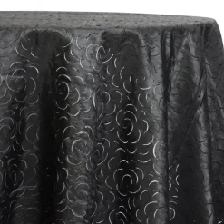 Flora Rose Table Linen in Black