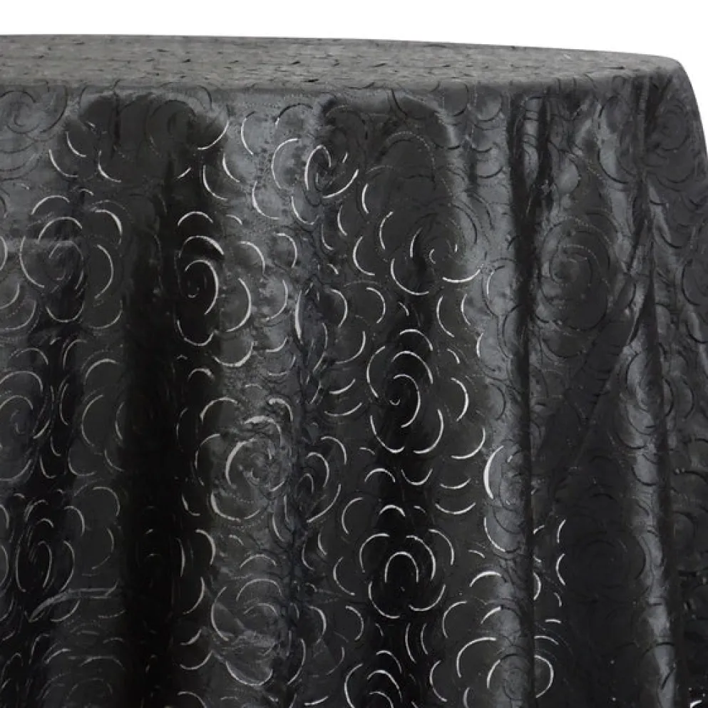 Flora Rose Table Linen in Black