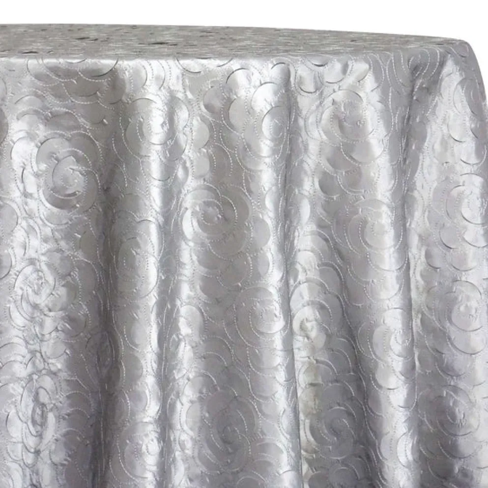 Flora Rose Table Linen in Silver