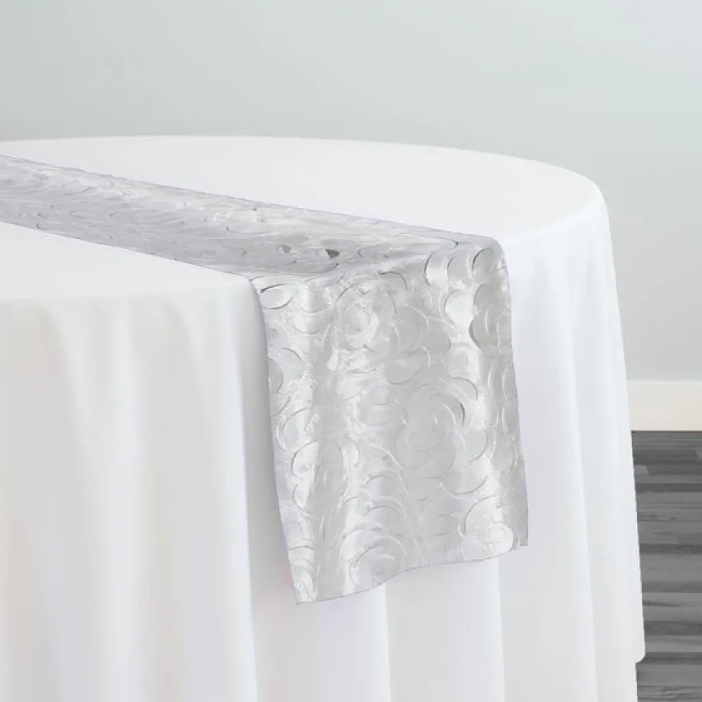 Flora Rose Table Runner in White