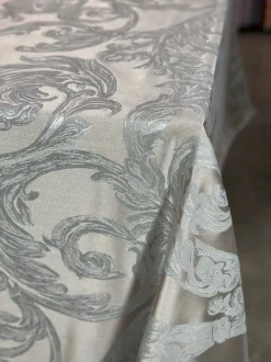 Florence Jacquard Table Linen in Silver