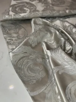 Florence Jacquard Table Linen in Silver and Grey