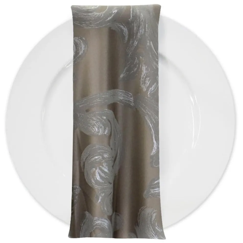 Florence Jacquard Table Napkin in Silver and Grey