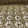 Flower Chain Lace (w/ Poly Lining) Table Napkin in Brown and Gold