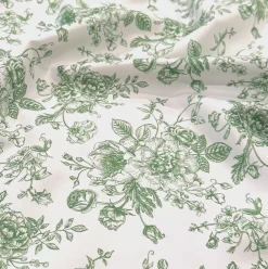 French Toile (Poly Print) Table Linen in Willow Green