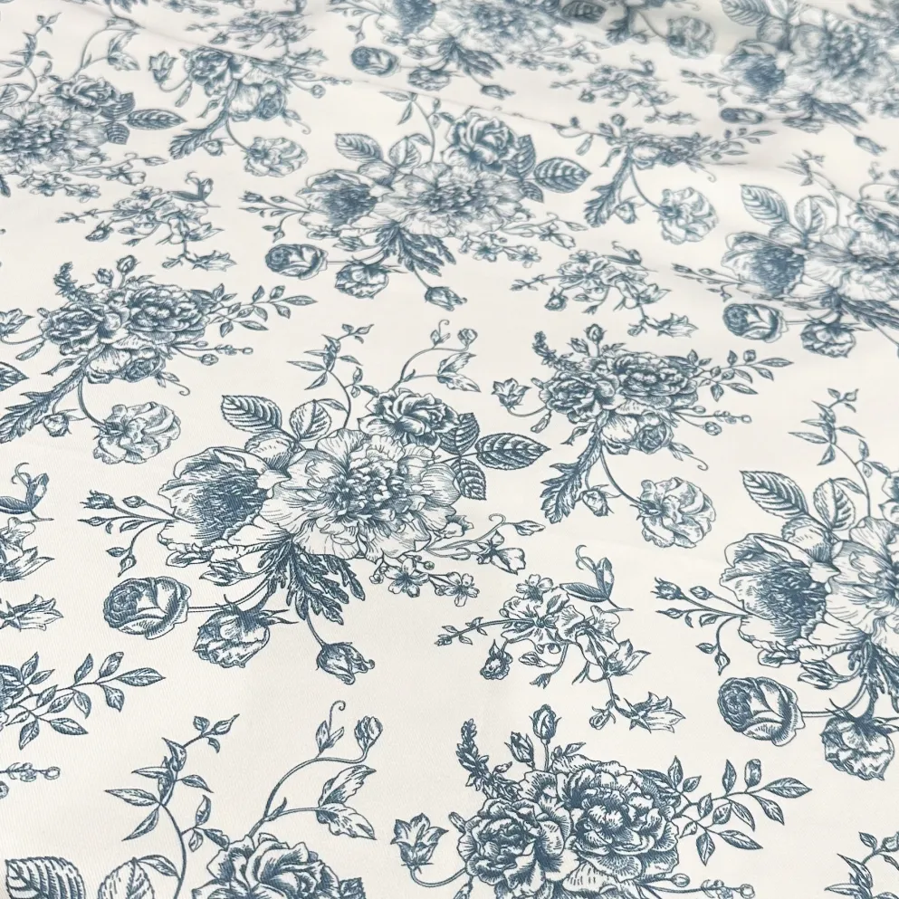 French Toile (Poly Print) Table Runner in Copen Perry