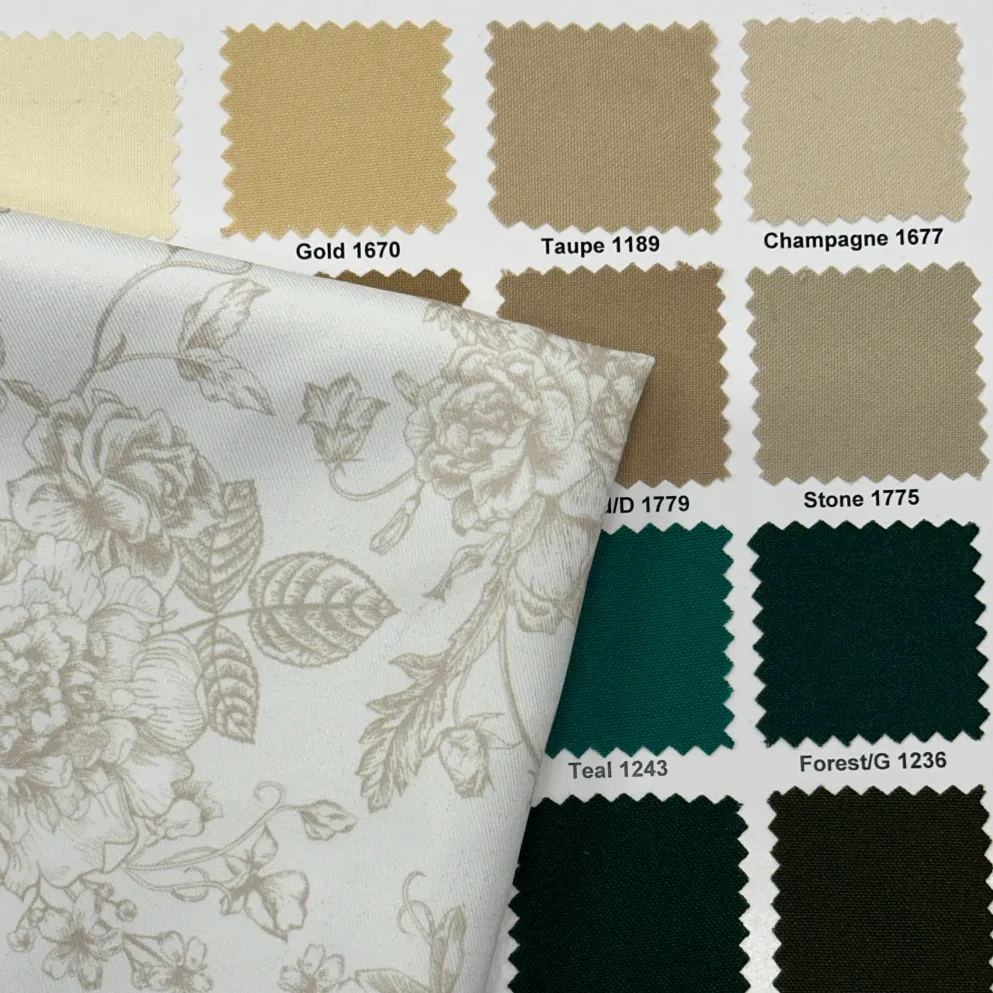 French Toile (Poly Print) Table Runner in Taupe