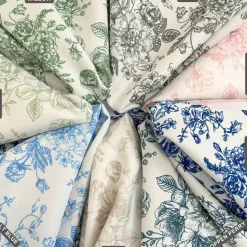 French Toile (Poly Print) Table Napkin in Willow Green