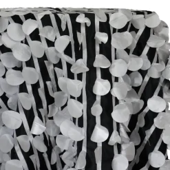 Funzie (Circle Hanging) Taffeta Table Linen in White on Black