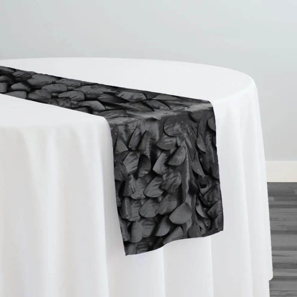 Funzie (Circle Hanging) Taffeta Table Runner in Black