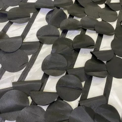 Funzie (Circle Hanging) Taffeta Table Runner in Black and White