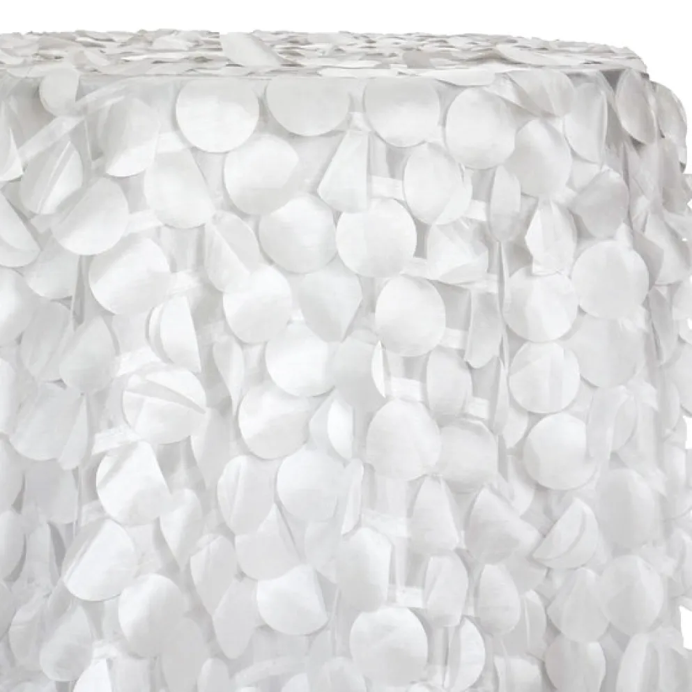 Funzie (Circle Hanging) Taffeta Table Linen in White