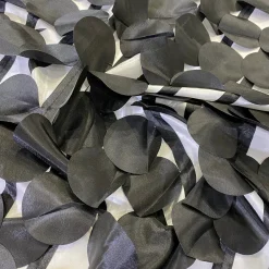 Funzie (Circle Hanging) Taffeta Table Linen in Black and White
