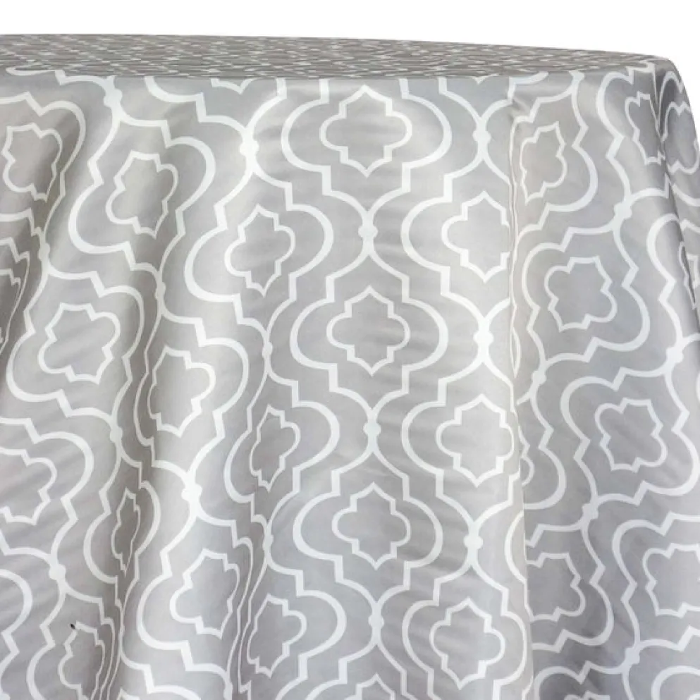 Gatsby Print (Lamour) Table Linen in Silver