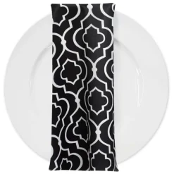 Gatsby Print (Lamour) Table Napkin in Black