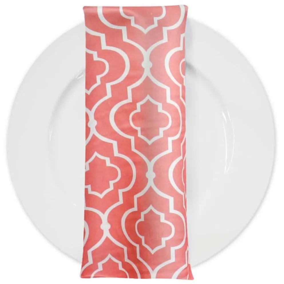 Gatsby Print (Lamour) Table Napkin in Coral