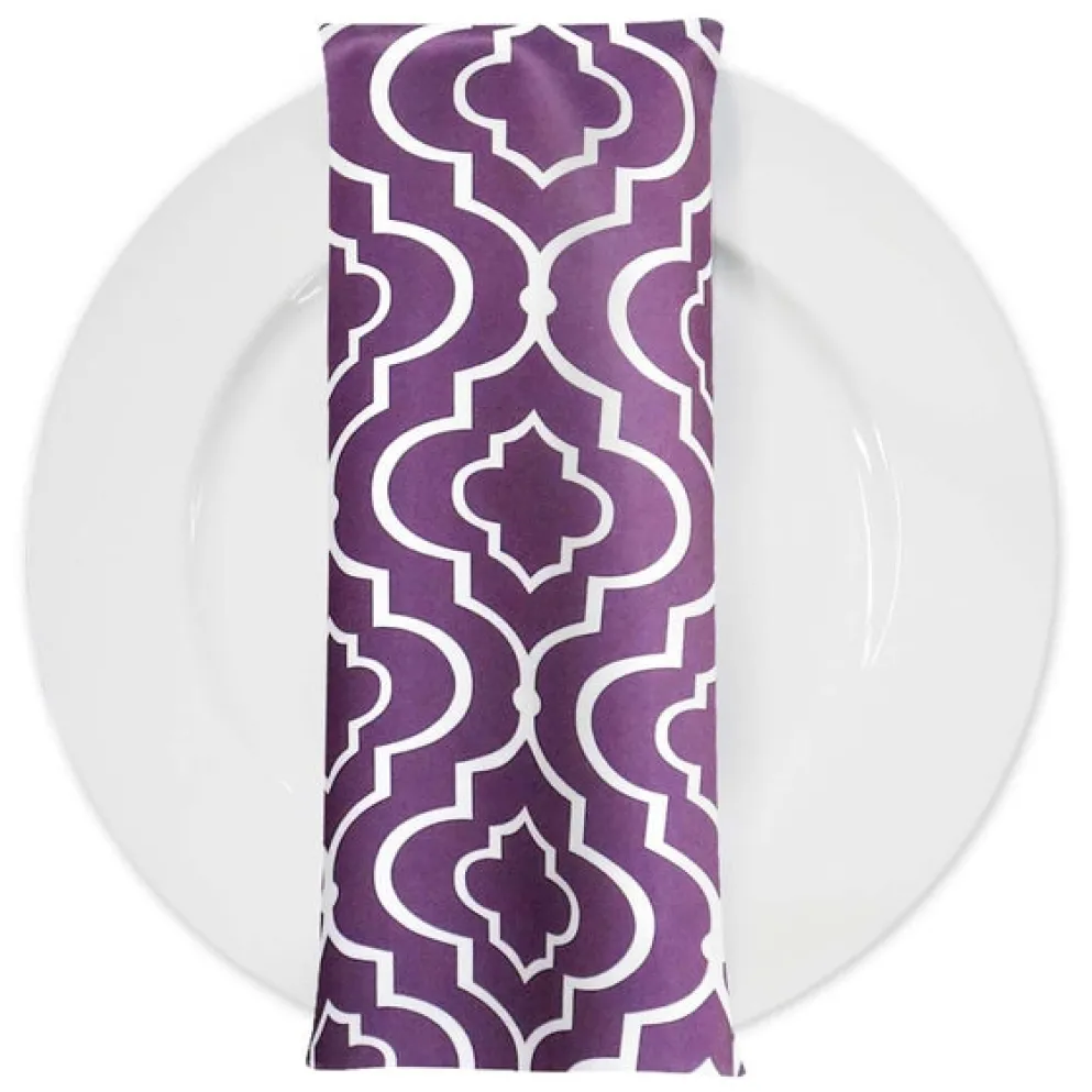 Gatsby Print (Lamour) Table Napkin in Plum