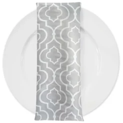Gatsby Print (Lamour) Table Napkin in Silver
