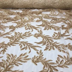 Giselle Sequins Table Linen in Champagne
