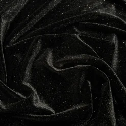 Glitter Velour Table Linen in Black