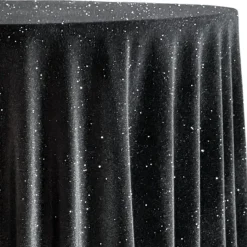 Glitter Velour Table Linen in Black