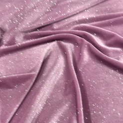 Glitter Velour Table Linen in Dusty Pink