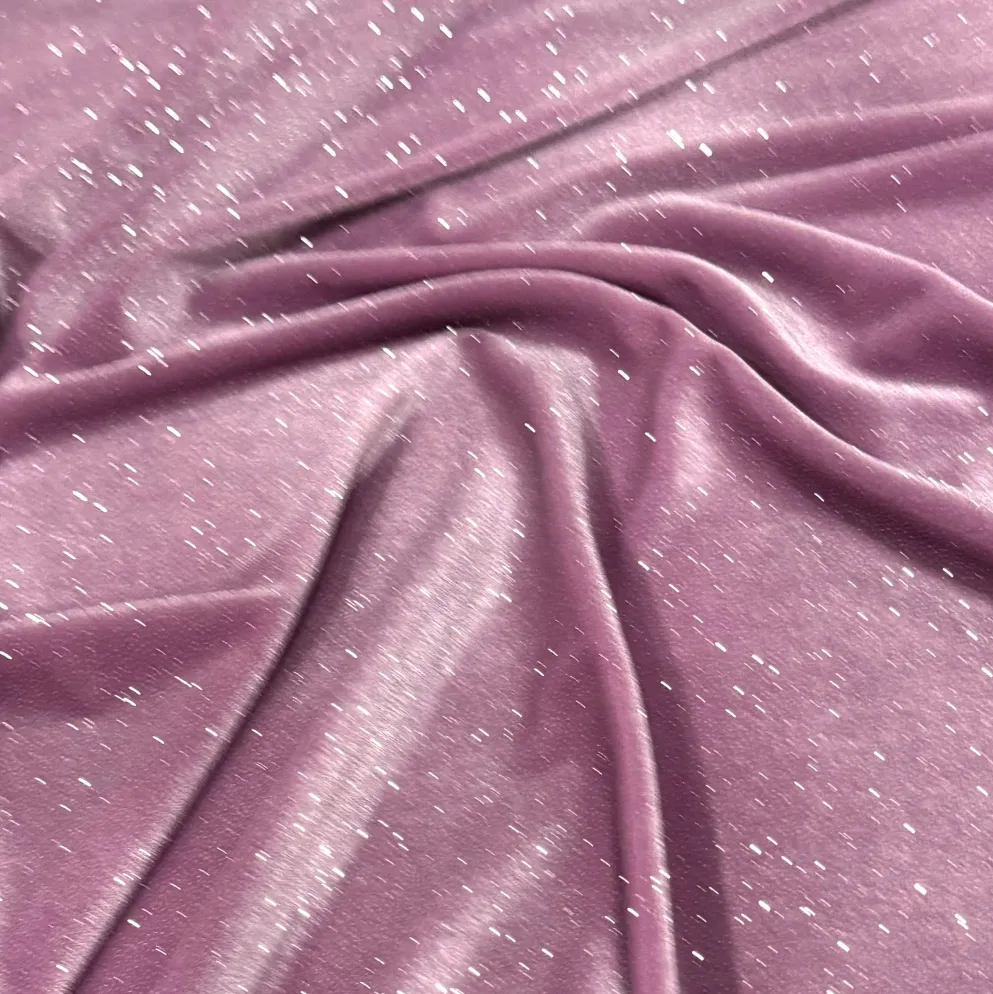 Glitter Velour Table Napkin in Dusty Pink