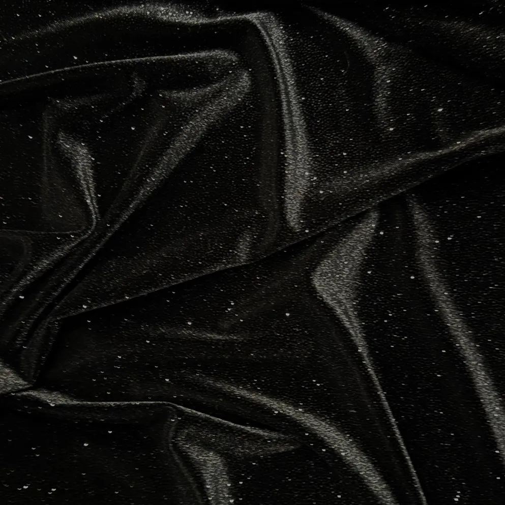 Glitter Velour Table Runner in Black