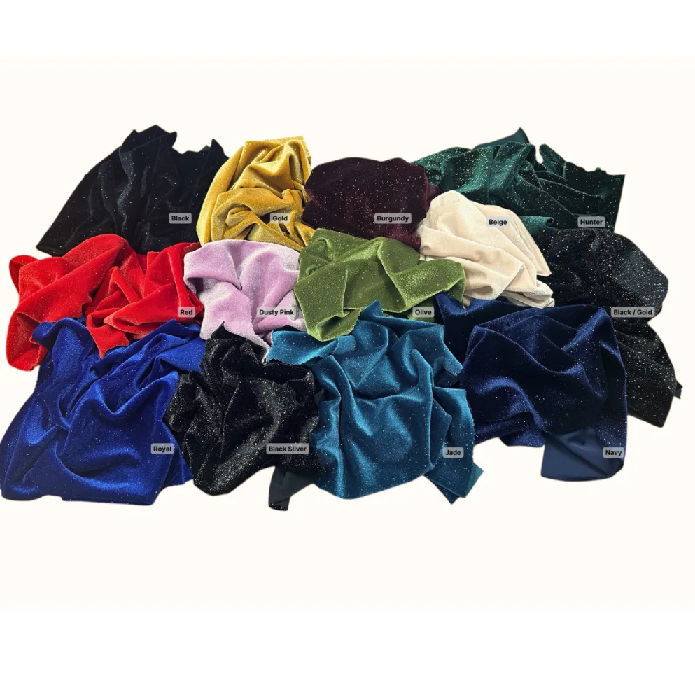 Glitter Velour Table Runner in Black