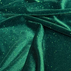 Glitter Velour Table Runner in Hunter Green