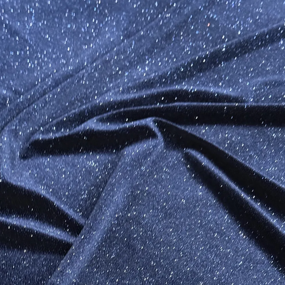 Glitter Velour Table Runner in Navy