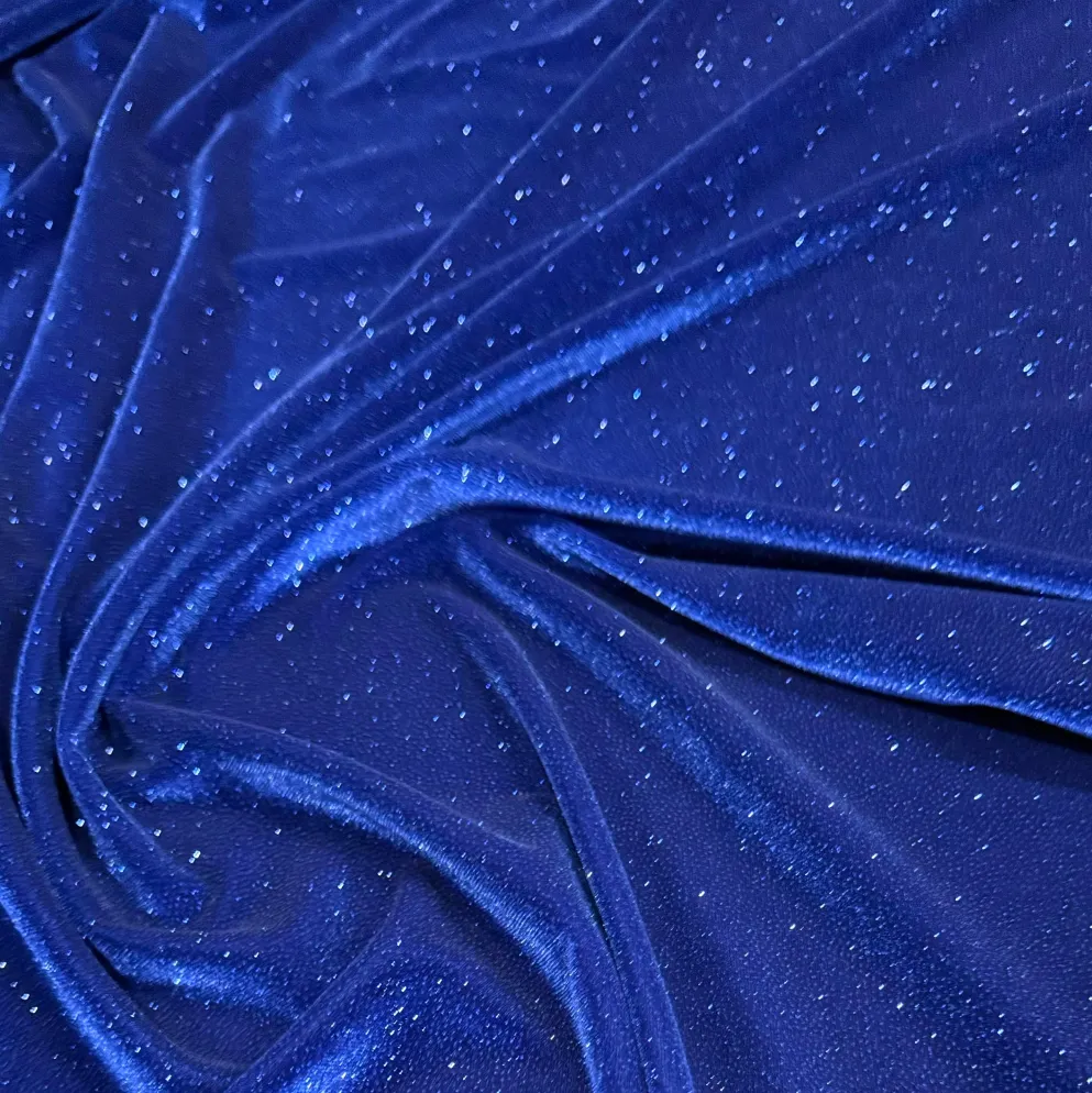 Glitter Velour Table Runner in Royal