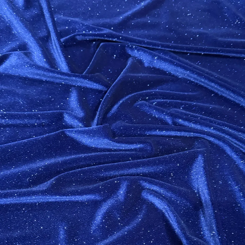 Glitter Velour Table Runner in Royal
