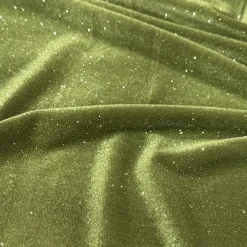 Glitter Velour Table Runner in Olive