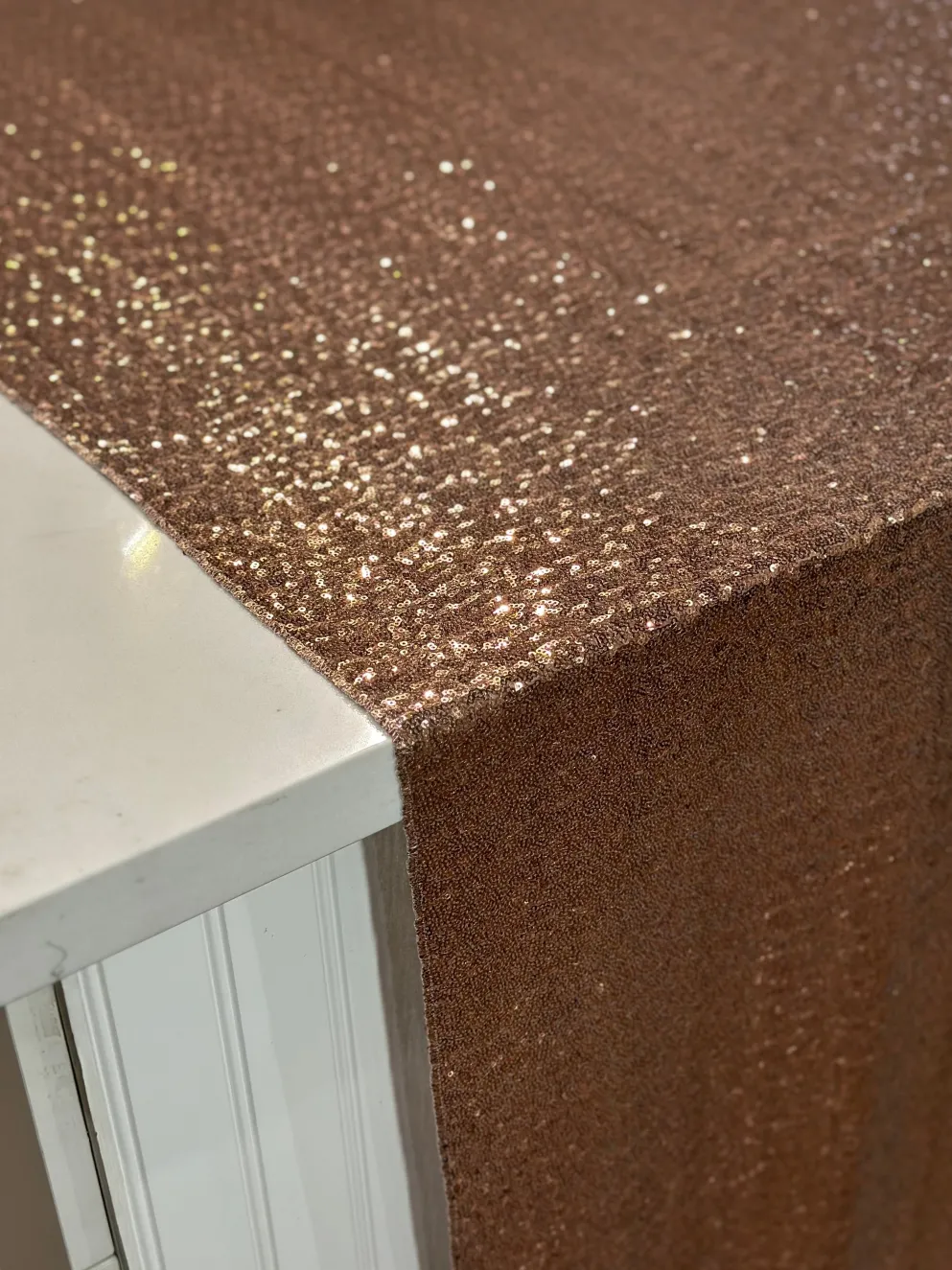 Glitz Sequins Table Linen in Dusty Rose