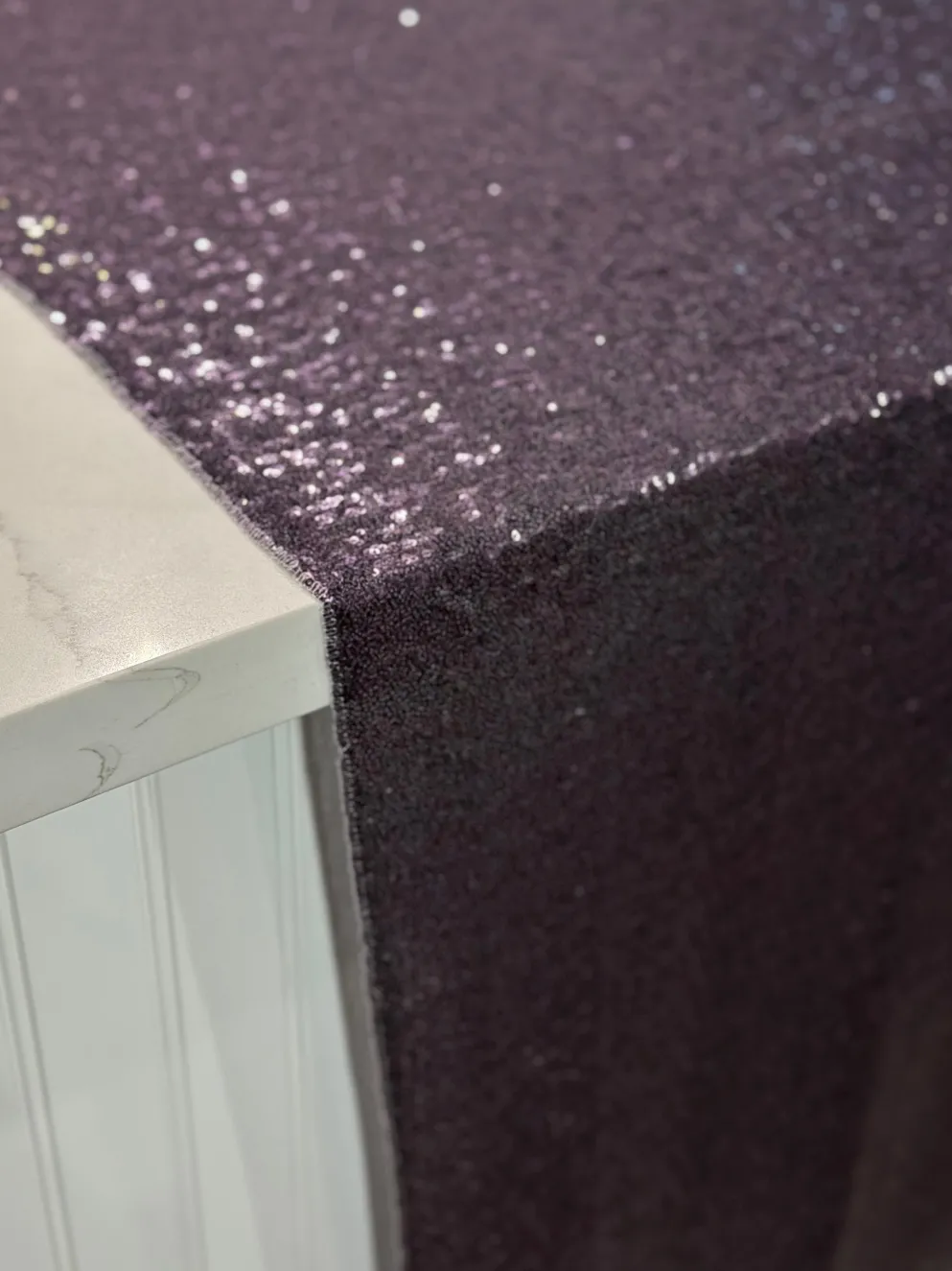 Glitz Sequins Table Linen in Eggplant