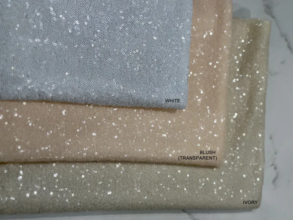 Glitz Sequins Table Linen in Ivory