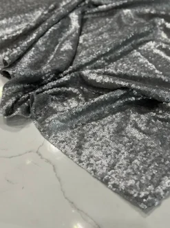 Glitz Sequins Table Linen in Pewter