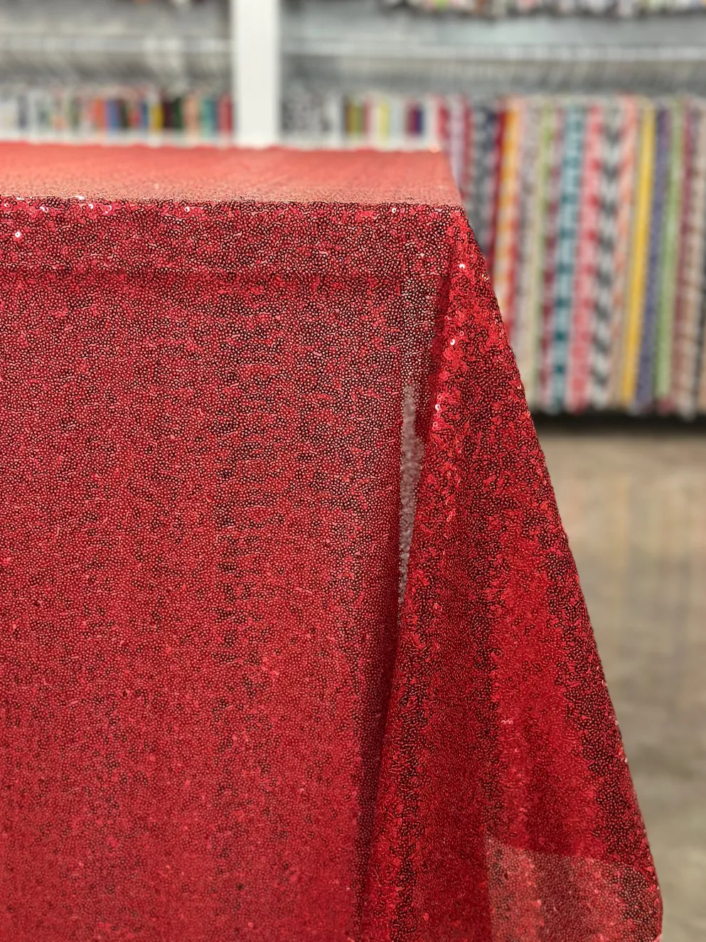 Glitz Sequins Table Linen in Red