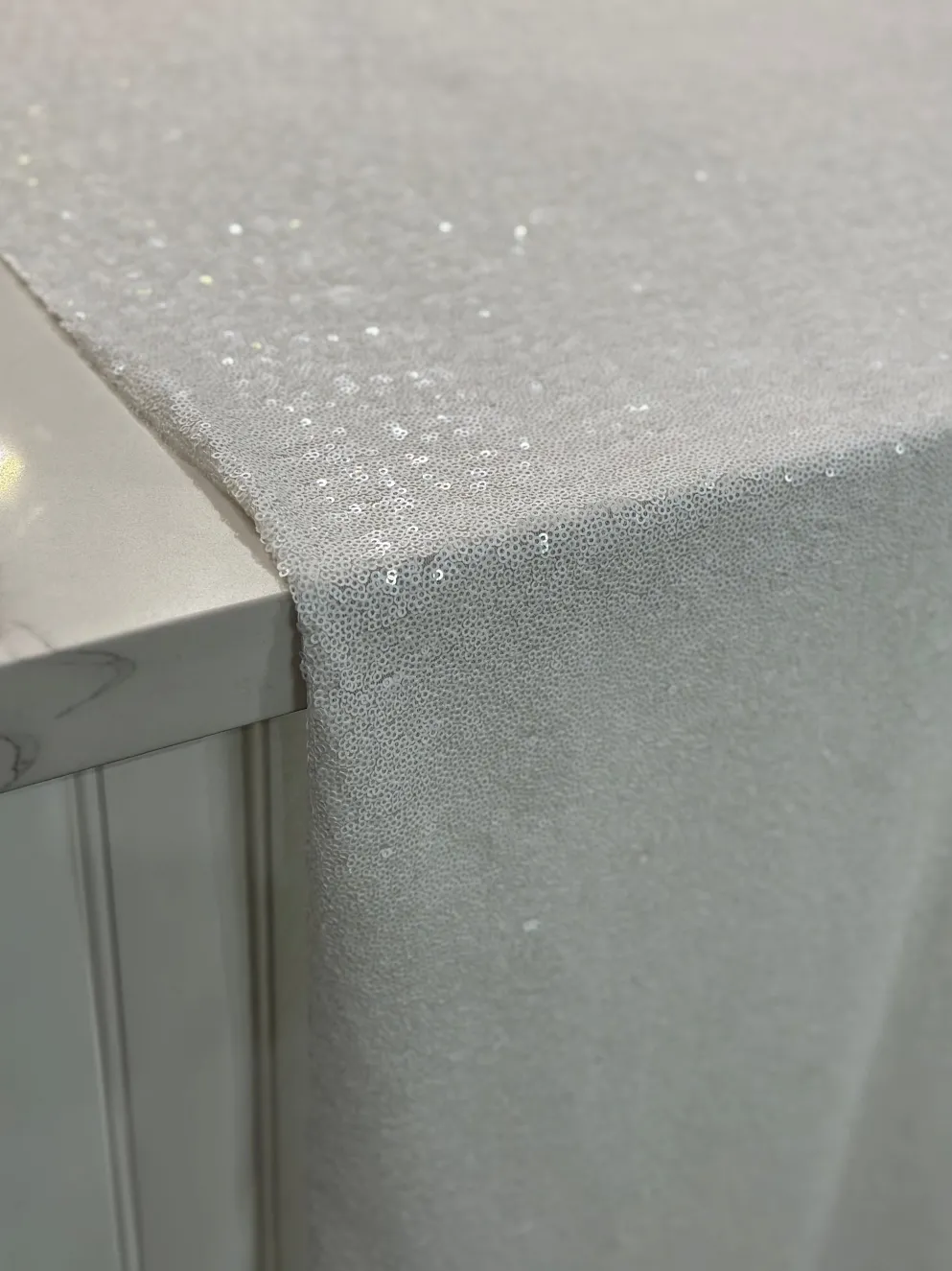 Glitz Sequins Table Linen in White