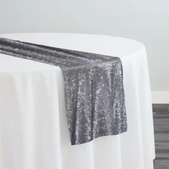 Glitz Sequins Table Runner in Pewter