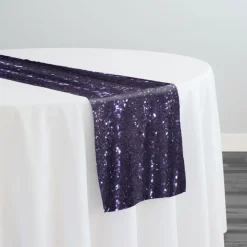 Glitz Sequins Table Runner in Eggplant