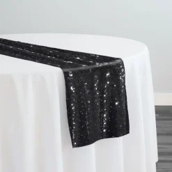 Glitz Sequins Table Runner in Black