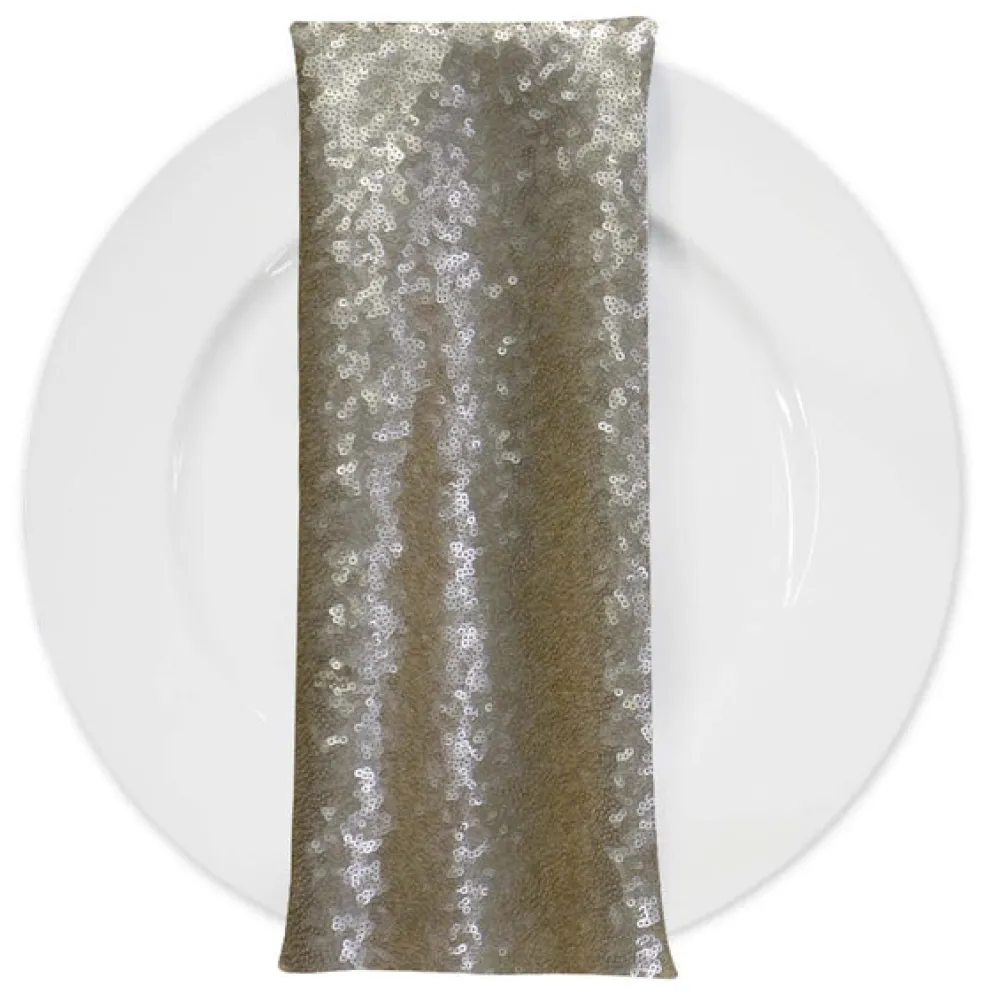 Glitz Sequins (w/ Poly Lining) Table Napkin in Champagne